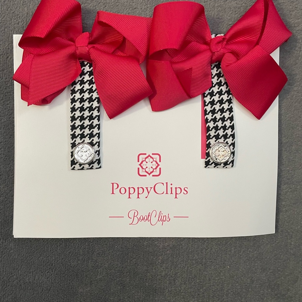 Red Bow Boot Clips